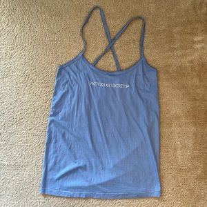 Victoria’s Secret Light Baby Blue Slip Dress Nightgown 100% Cotton Sz L